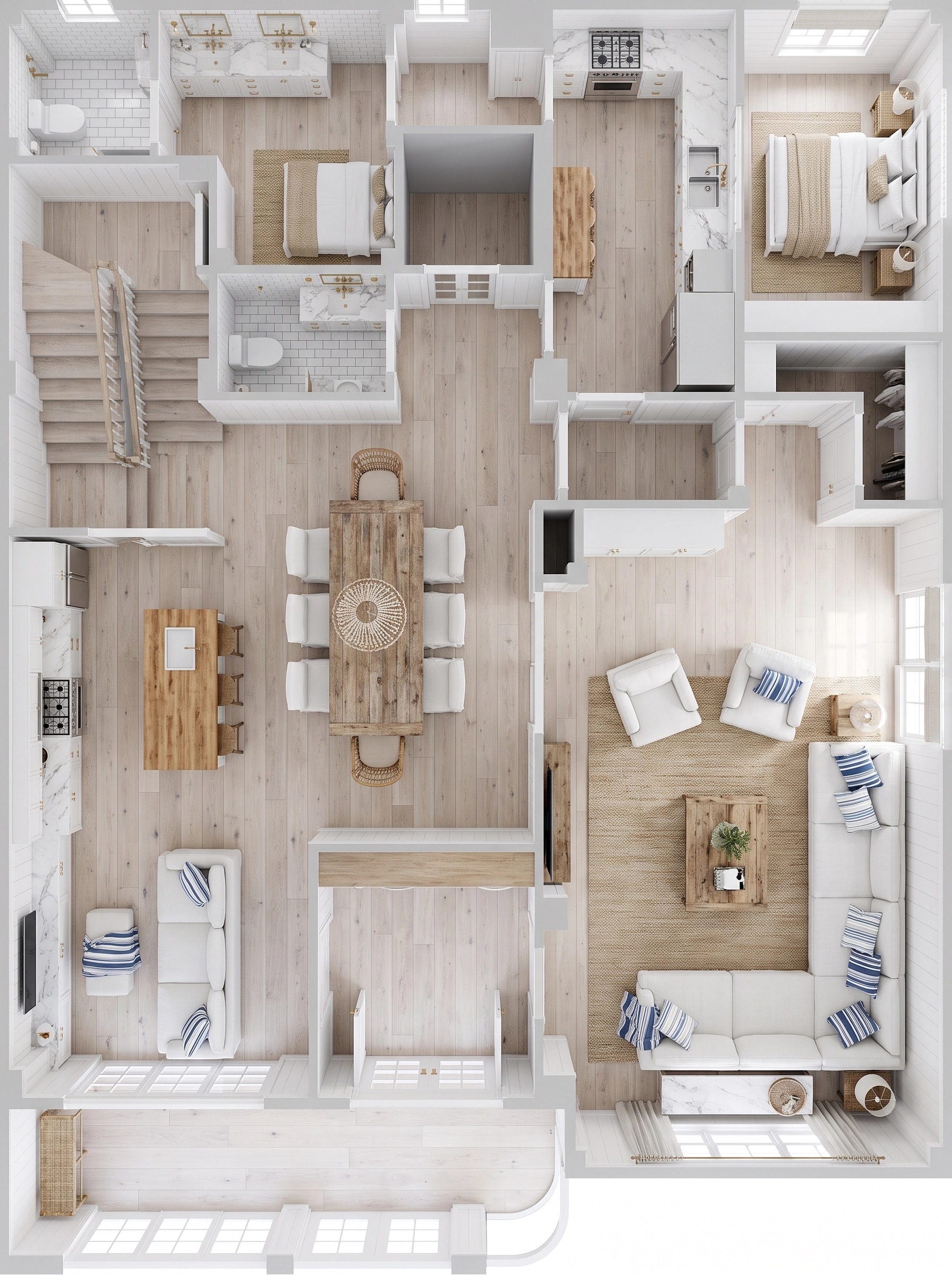 Interior design in Coastal / Hamptons style — Living Room by GenRoom AI