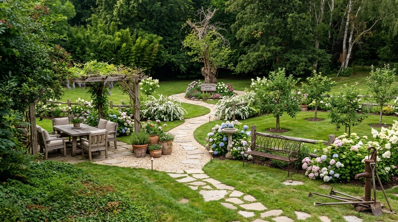 Country Rustic Garden Yard design — yard photo by GenRoom AI