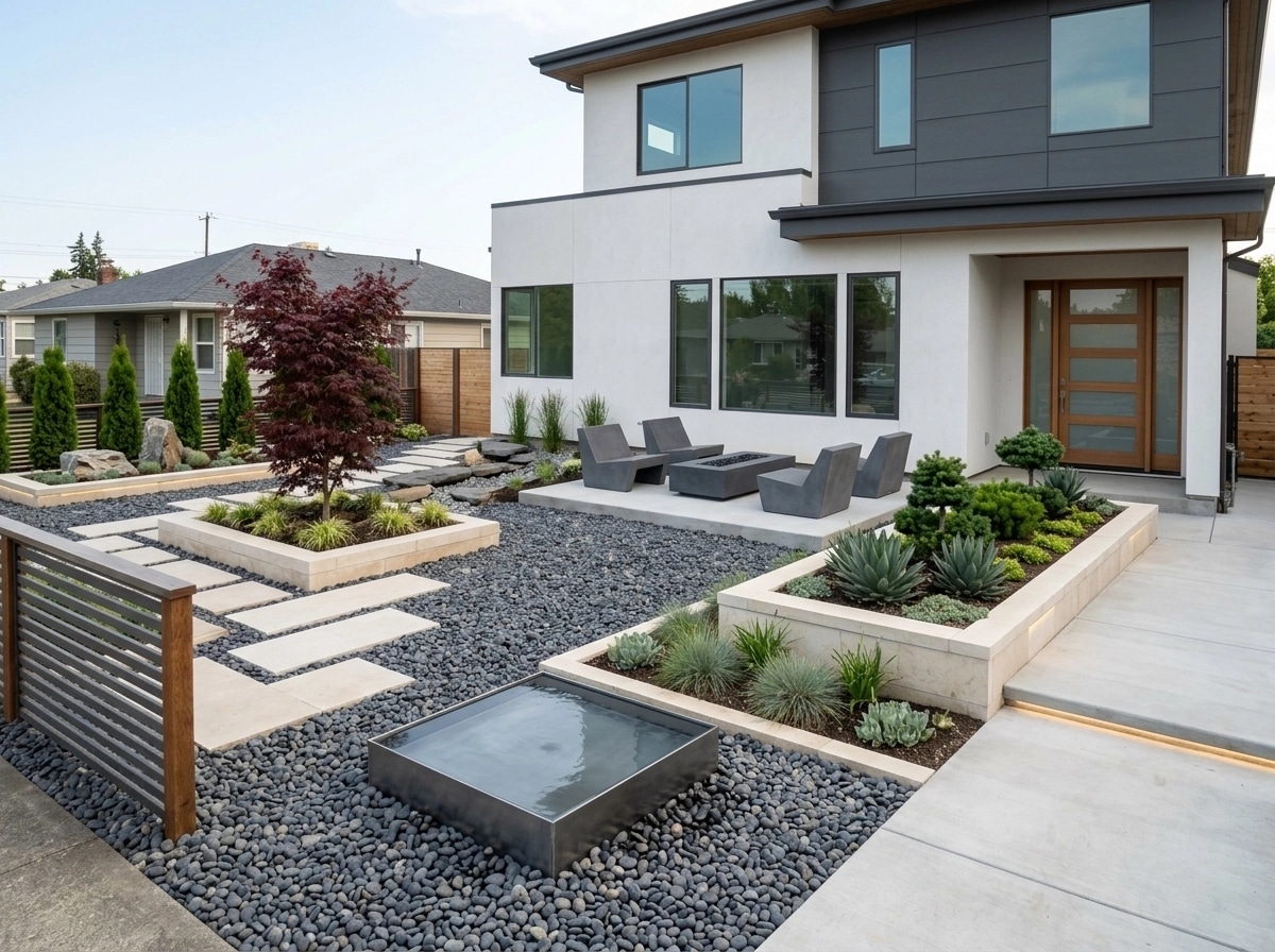 Landscape design in Minimalist Yard style — Yard by GenRoom AI