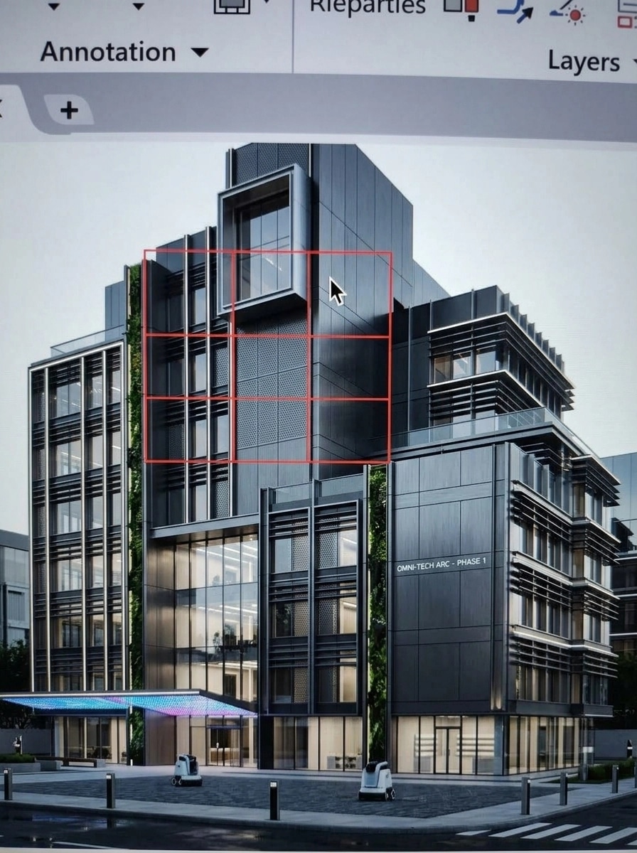 Hi-Tech Facade Façade design — facade photo by GenRoom AI