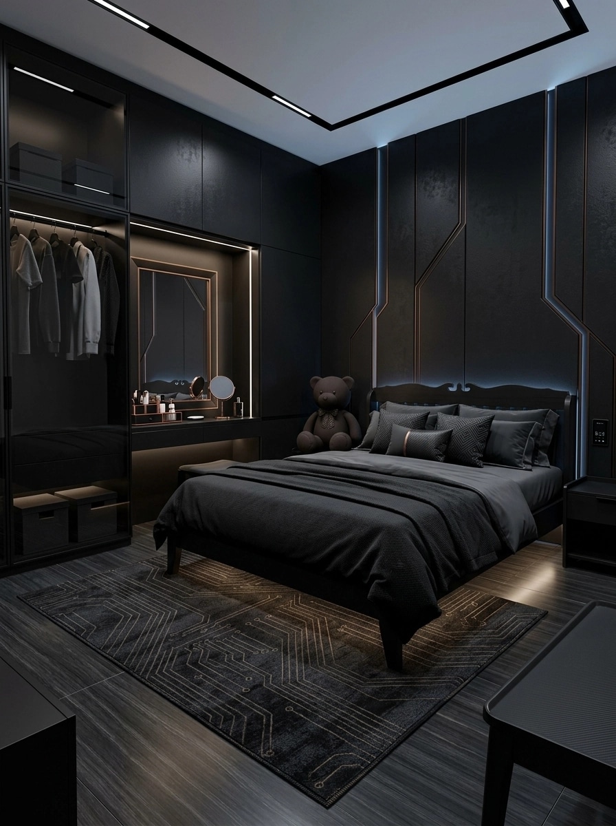 Interior design in Blacktec style — Bedroom by GenRoom AI