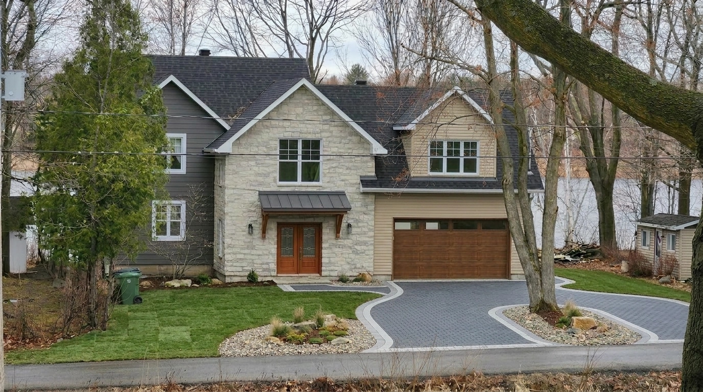 Facade design in Barnhouse Facade style — photo by GenRoom AI