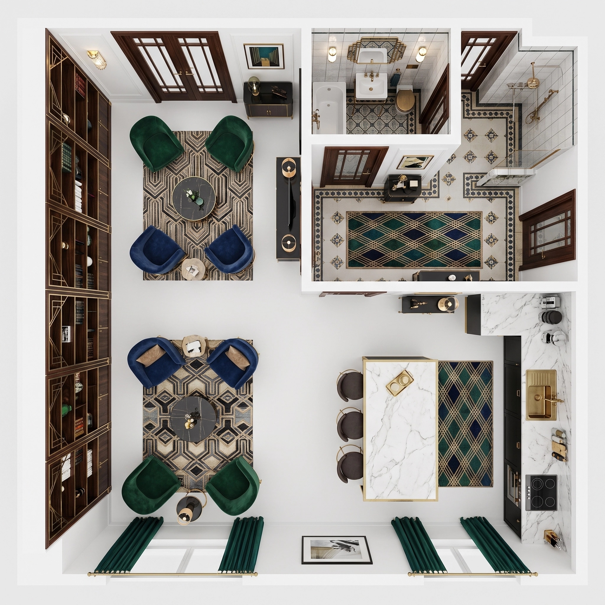 Art Deco Living Room design — interior photo by GenRoom AI