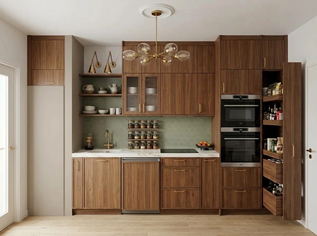 Interior design in Mid-Century Modern style — Kitchen by GenRoom AI