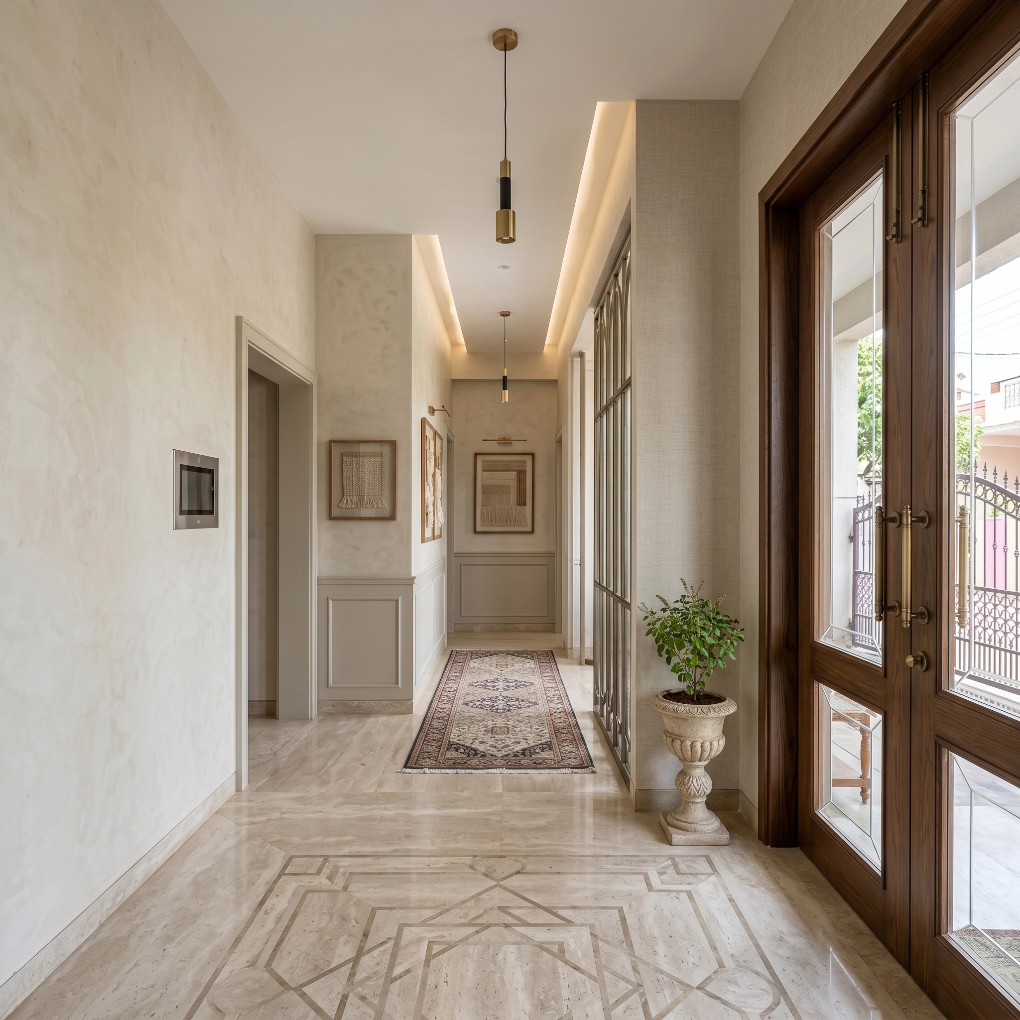 Transitional Ruang Tamu design — interior photo by GenRoom AI