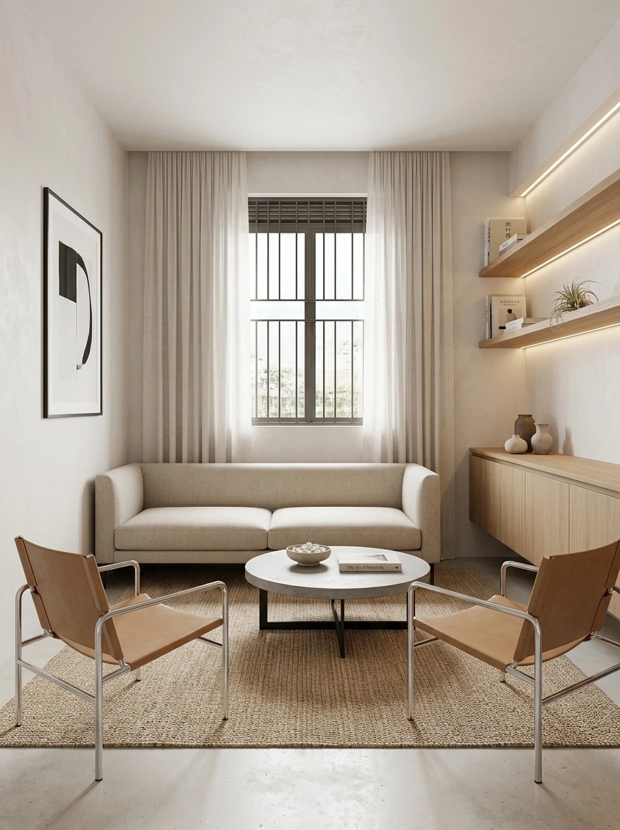 Minimalism Living Room design — interior photo by GenRoom AI