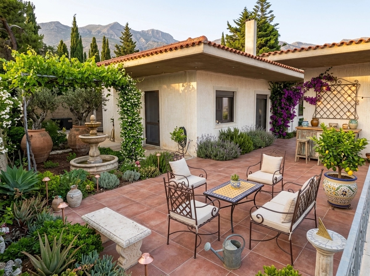 Landscape design in Mediterranean Yard style — Yard by GenRoom AI