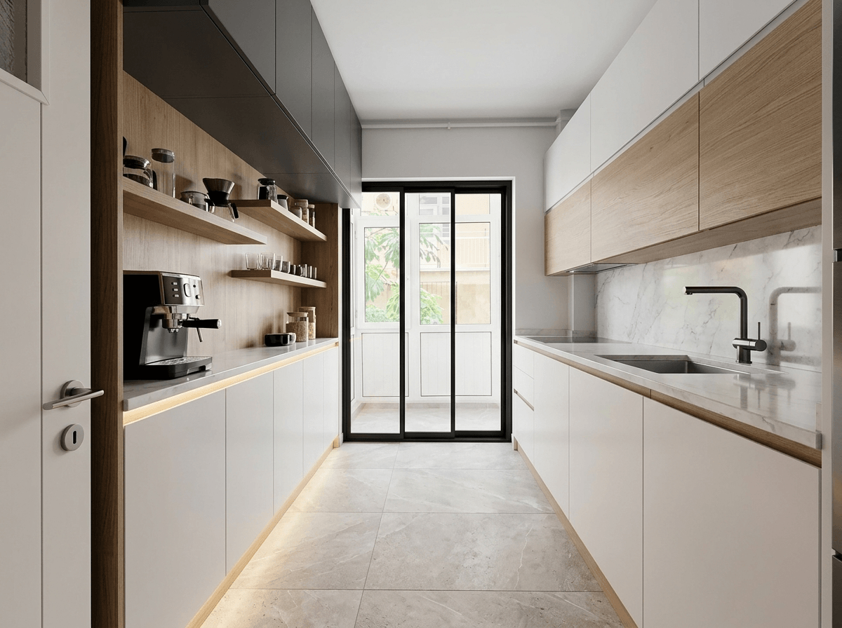 Minimalism Kitchen design — interior photo by GenRoom AI