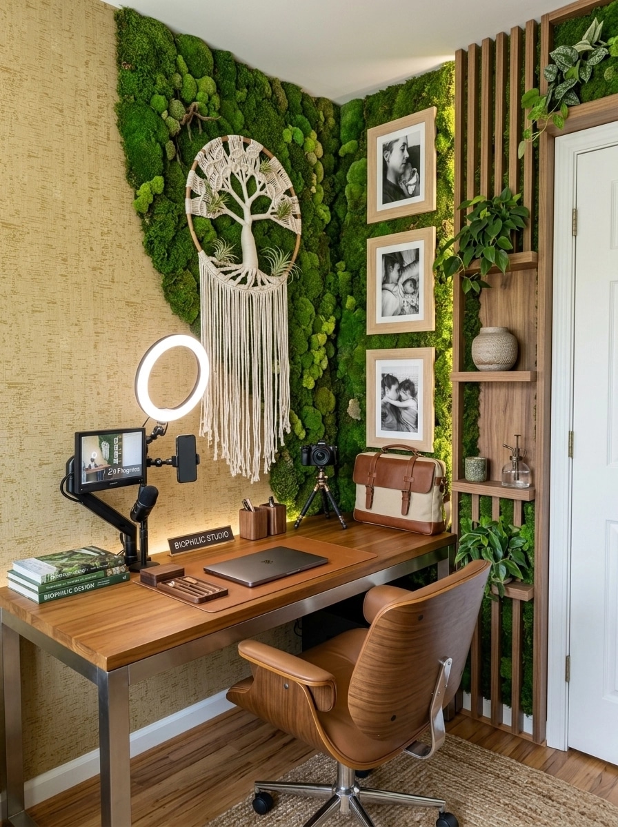 Office interior in Biophilic style — photo by GenRoom AI