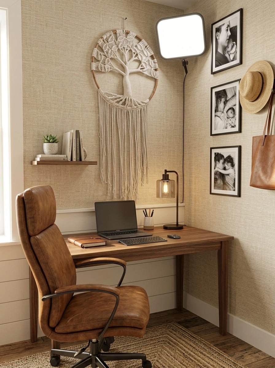 Office interior in Modern Farmhouse style — photo by GenRoom AI