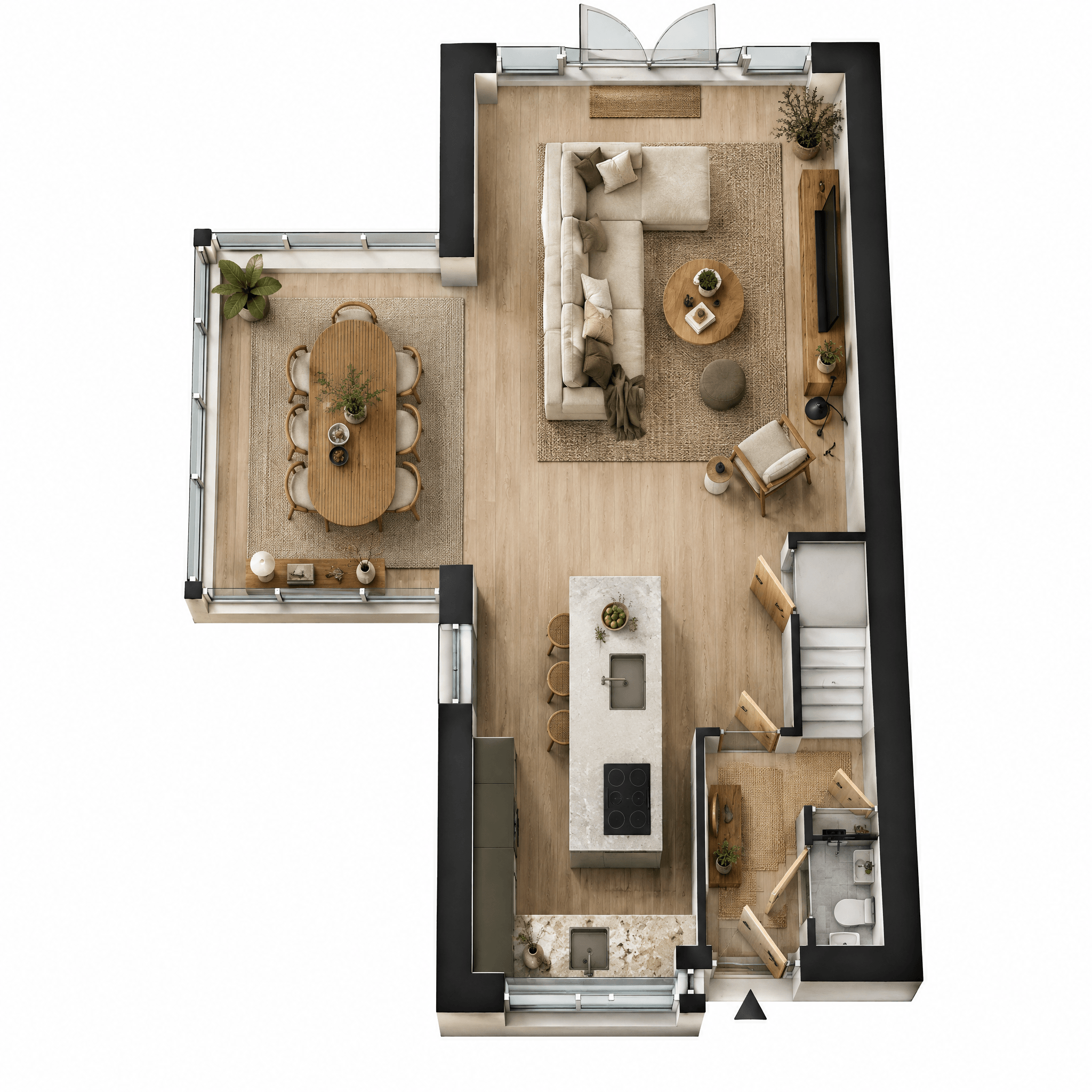 Interior design in Japandi style — Living Room by GenRoom AI