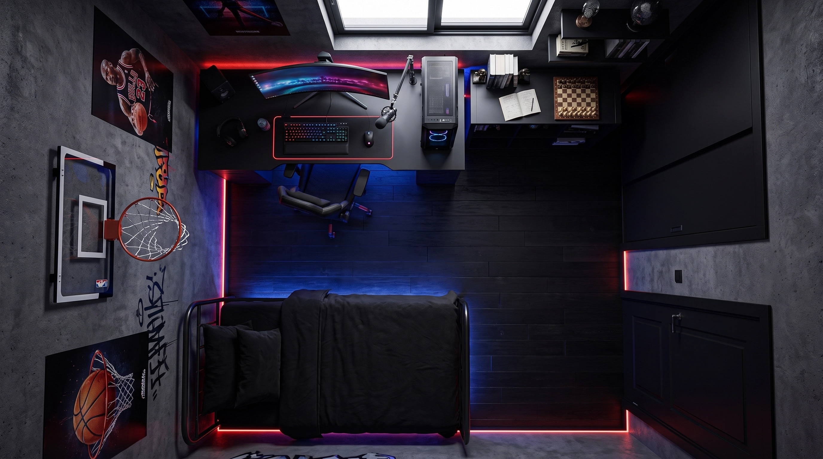 Blacktec Living Room design — interior photo by GenRoom AI