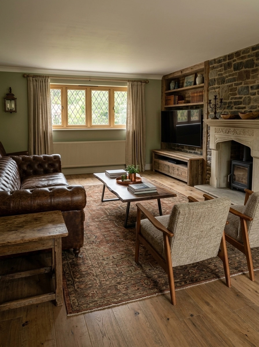 Interior design in Rustic style — Living Room by GenRoom AI