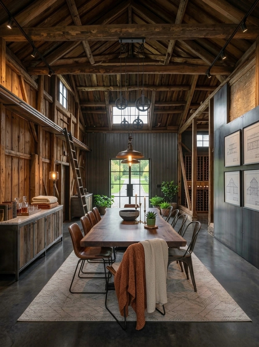 Interior design in Loft / Industrial style — dining_room by GenRoom AI