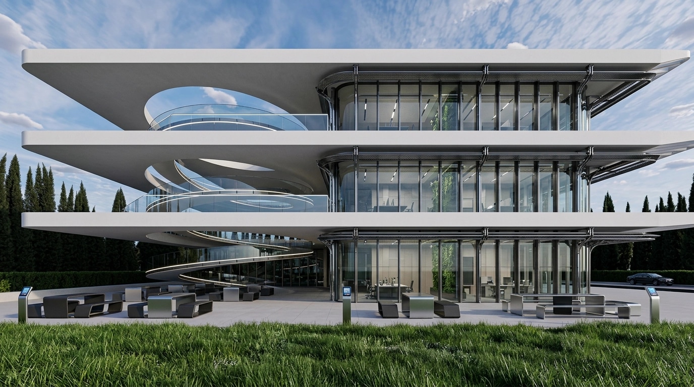 Hi-Tech Facade Facade design — facade photo by GenRoom AI