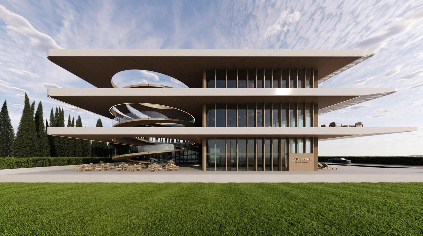 Facade design in Minimalist Facade style — photo by GenRoom AI