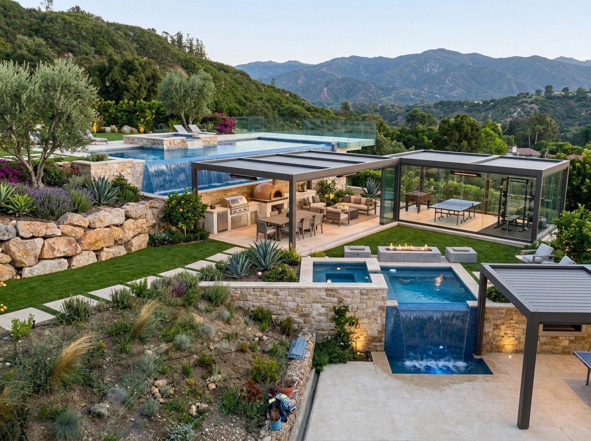 Landscape design in Mediterranean Yard style — Yard by GenRoom AI