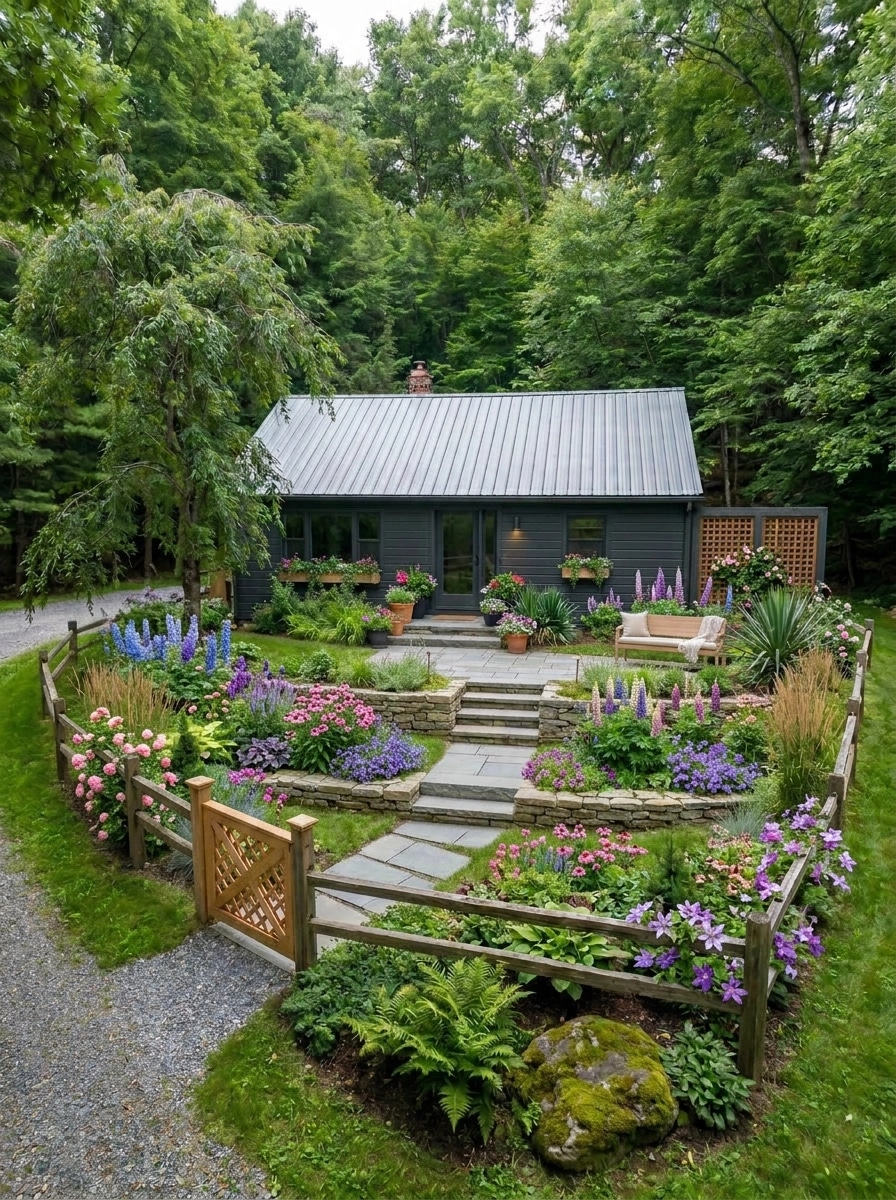 Landscape design in Scandinavian Garden style — Yard by GenRoom AI