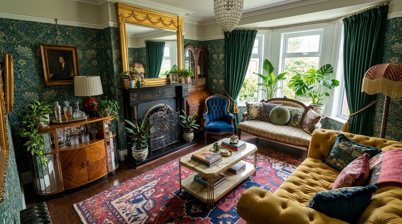 Maximalist Living Room design — interior photo by GenRoom AI