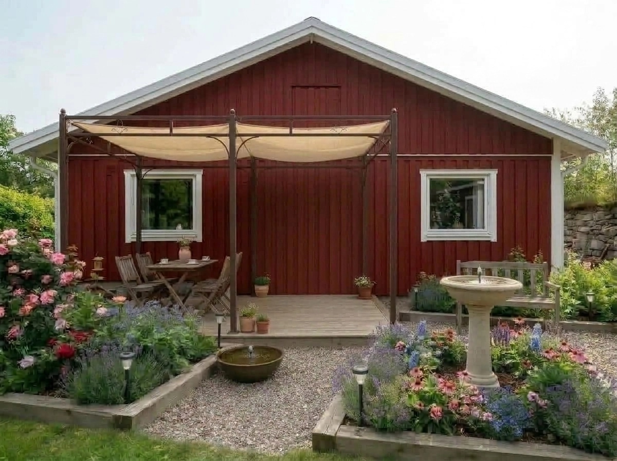 Country Rustic Garden Jardim design — yard photo by GenRoom AI
