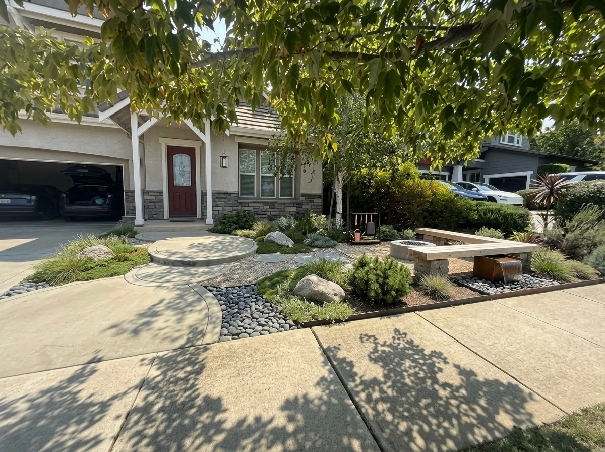 Landscape design in Scandinavian Garden style — Yard by GenRoom AI