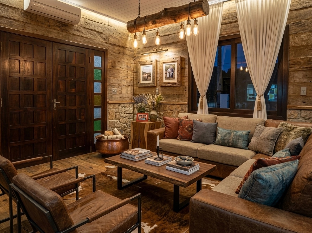 Interior design in Rustic style — Living Room by GenRoom AI