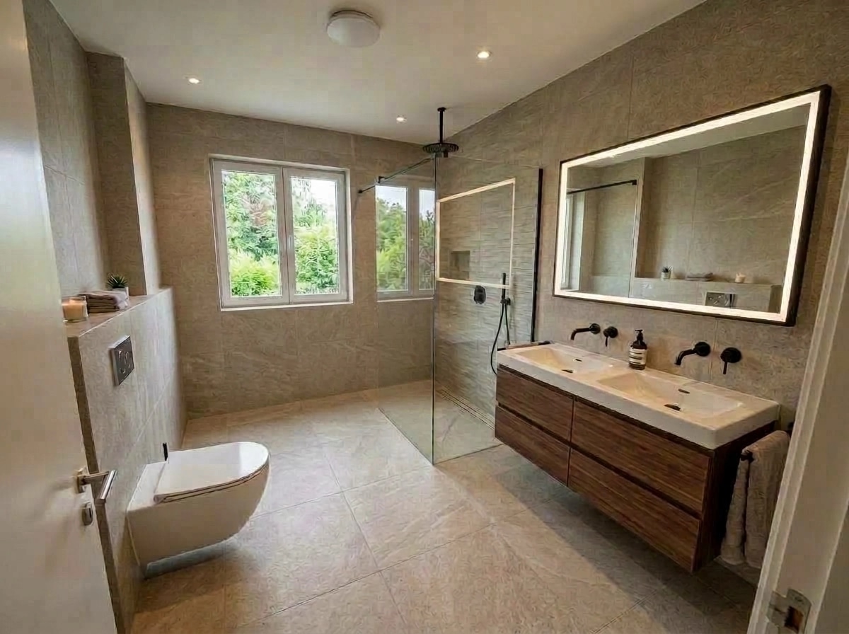 Bathroom interior in Contemporary style — photo by GenRoom AI