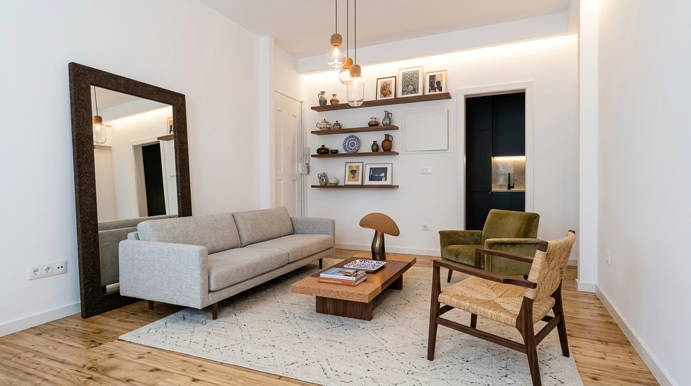 Interior design in Portuguese Modern style — Living Room by GenRoom AI
