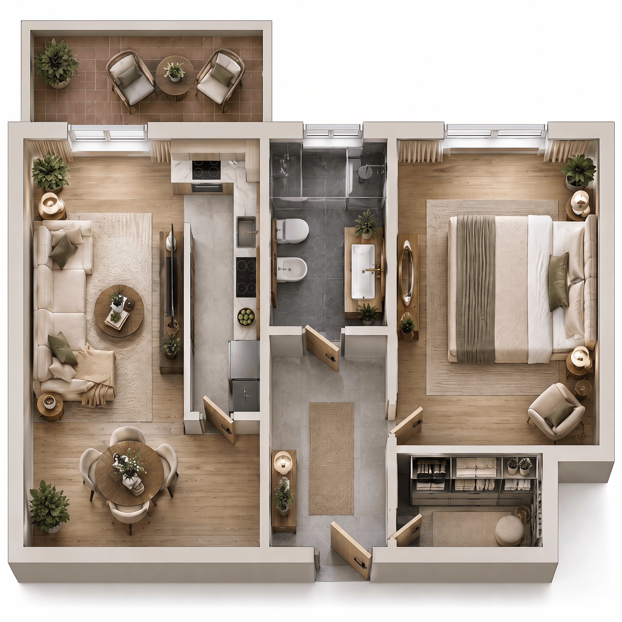 Transitional Living Room design — interior photo by GenRoom AI