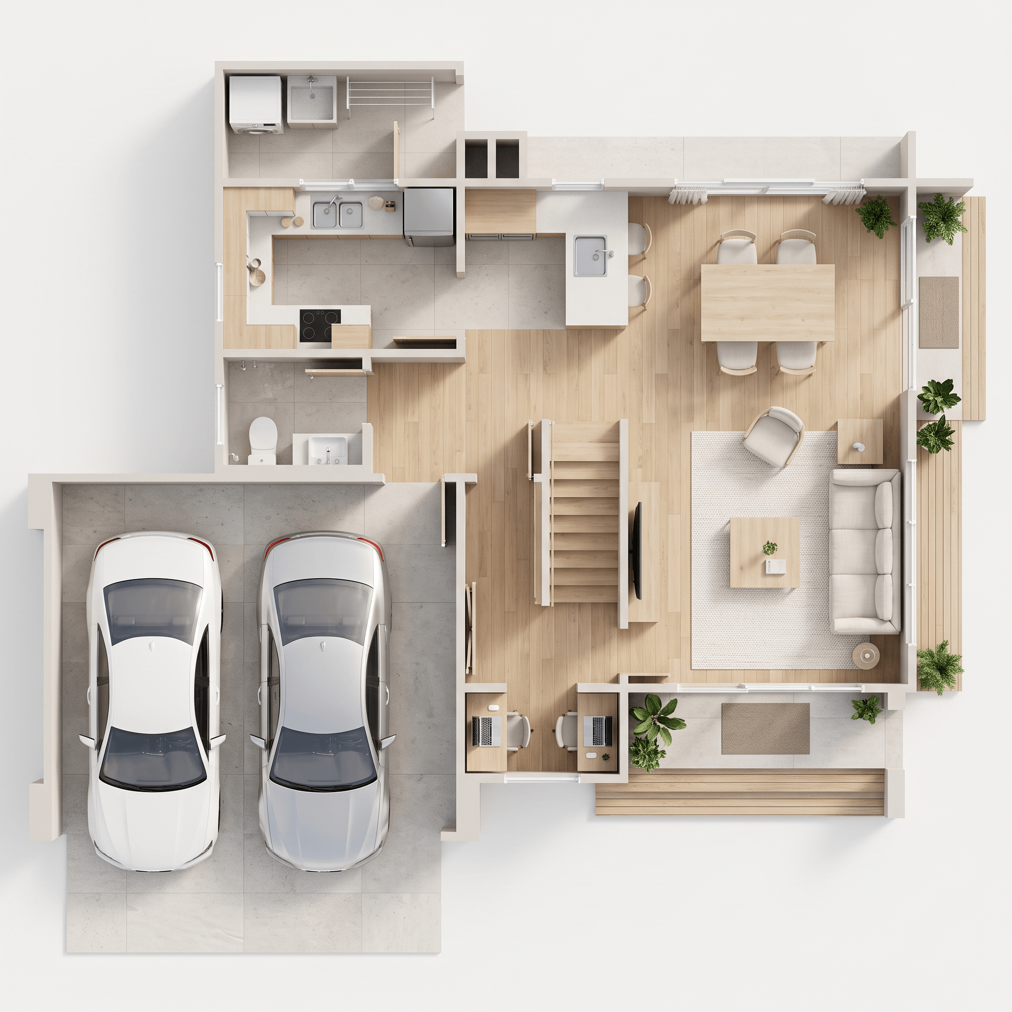 Interior design in Minimalism style — Living Room by GenRoom AI