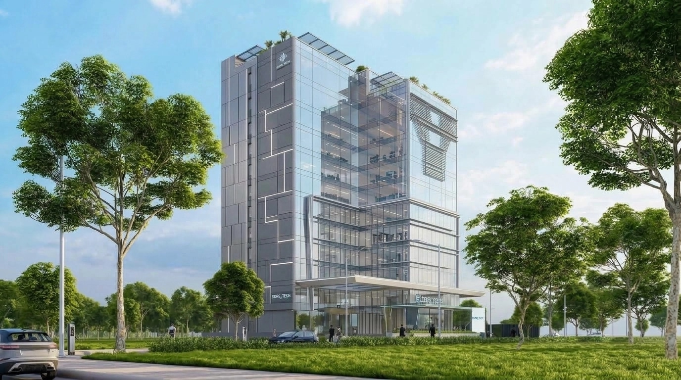 Hi-Tech Facade Facade design — facade photo by GenRoom AI