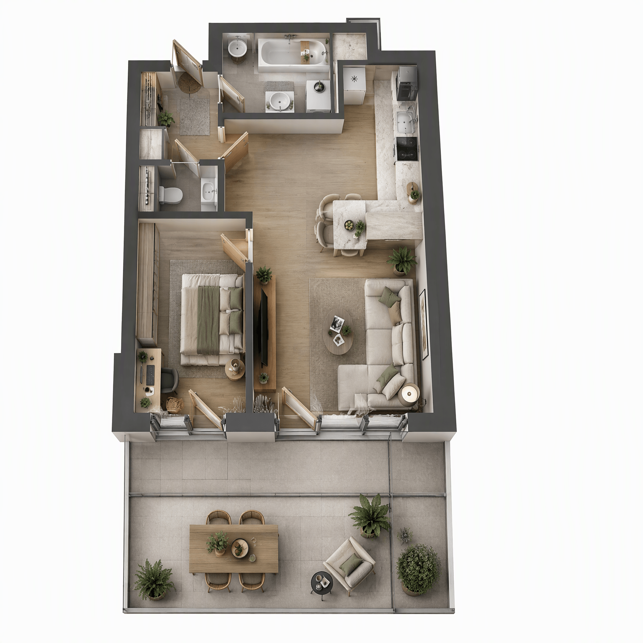 Design d'intérieur en style Contemporary — Salon par GenRoom AI