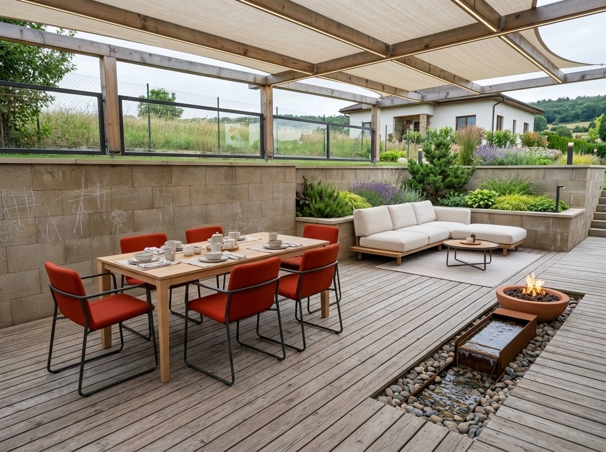 Landscape design in Scandinavian Garden style — Yard by GenRoom AI