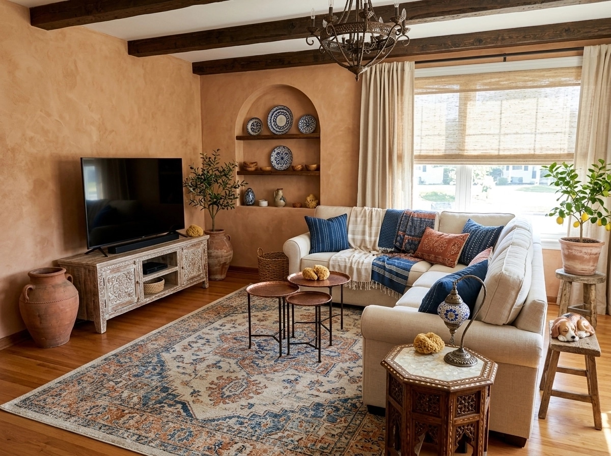 Mediterranean Living Room design — interior photo by GenRoom AI