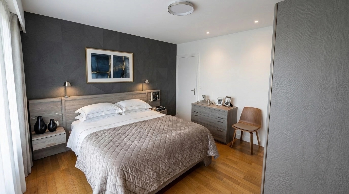 Contemporary Bedroom design — interior photo by GenRoom AI