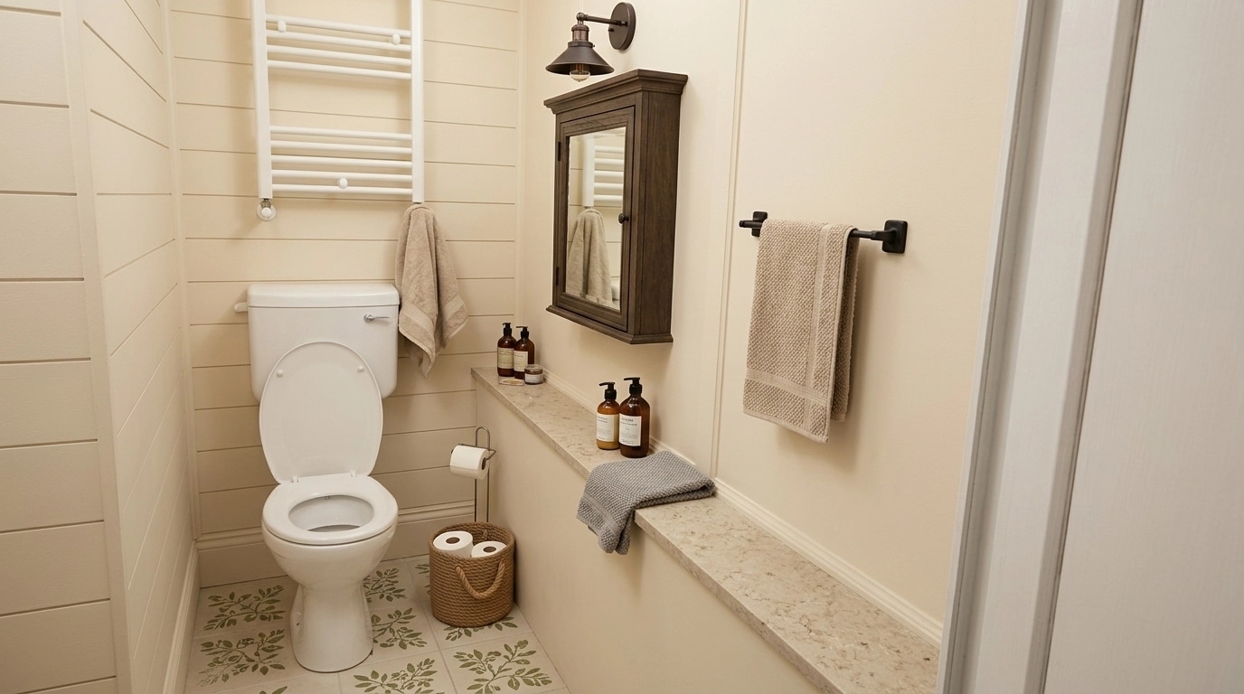 Modern Farmhouse Bathroom design — interior photo by GenRoom AI