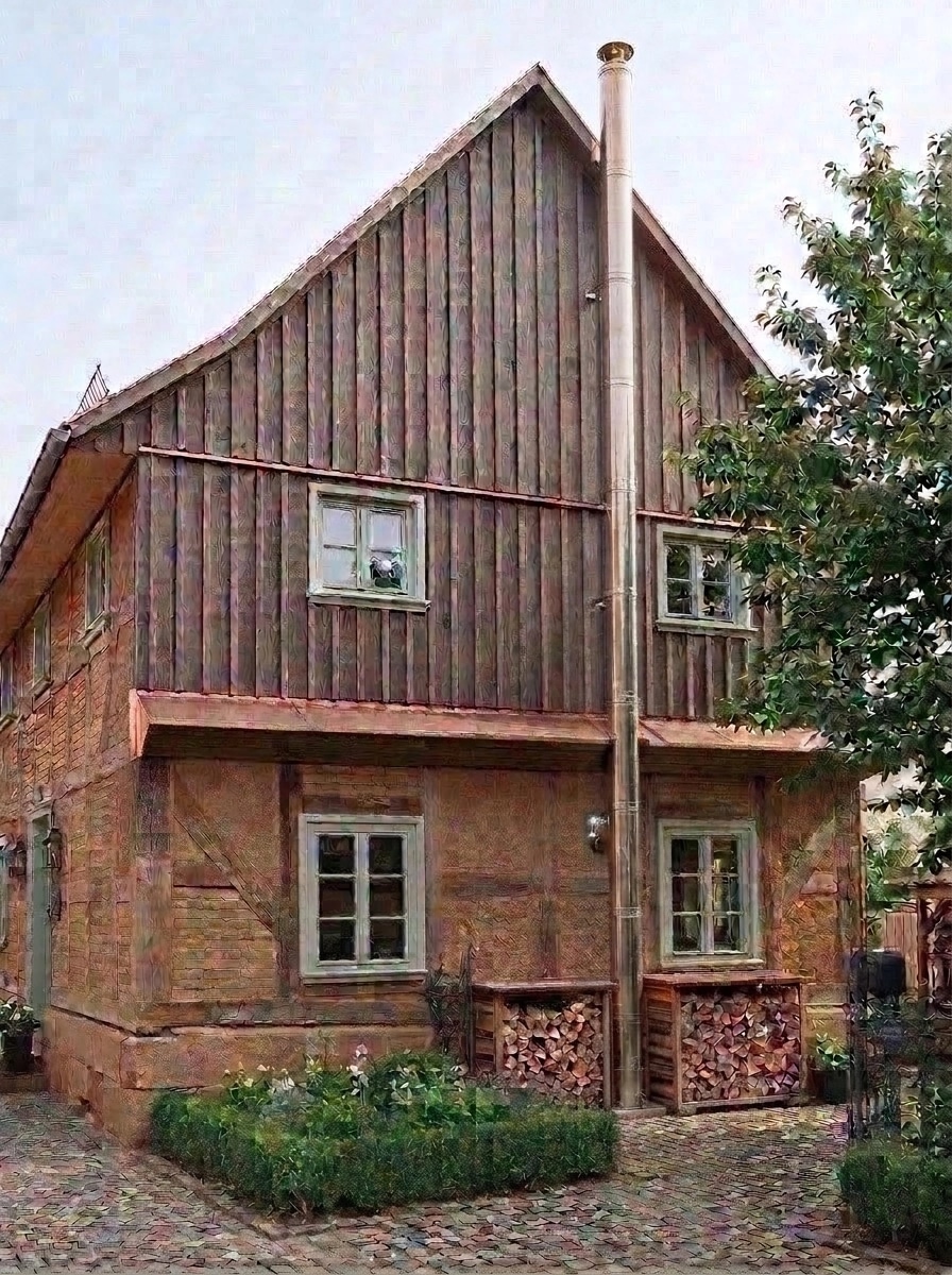 Facade design in Barnhouse Facade style — photo by GenRoom AI