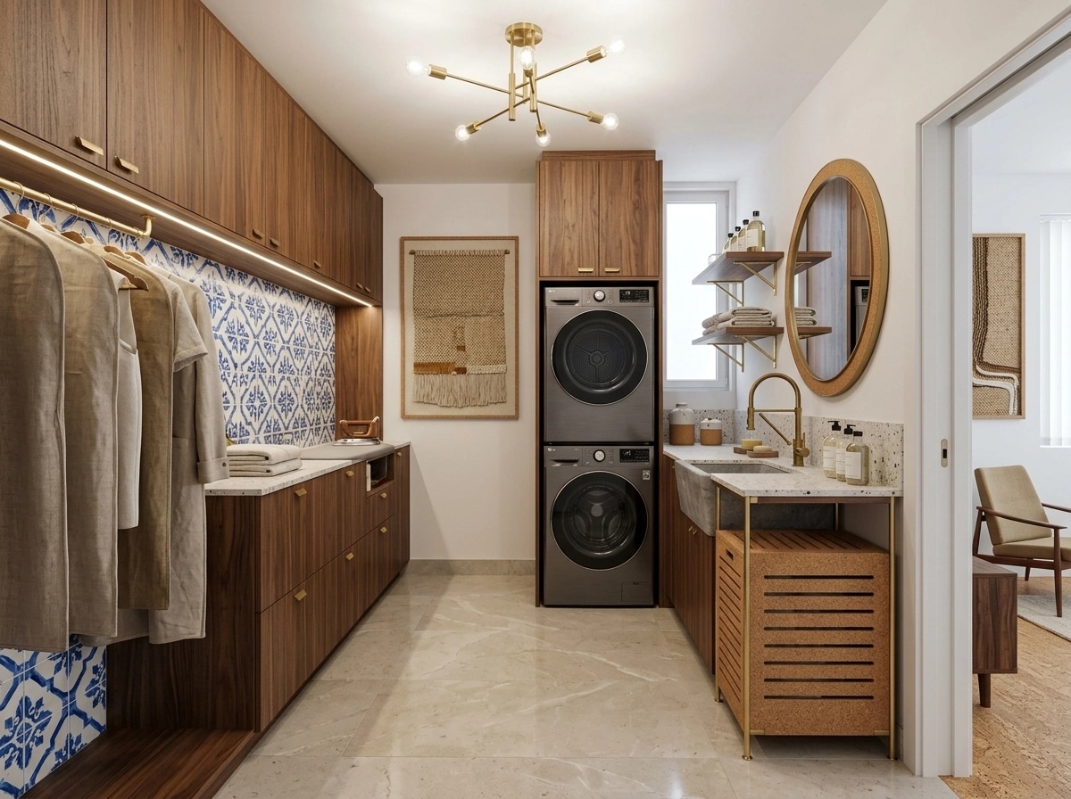 Interior design in Portuguese Modern style — laundry by GenRoom AI