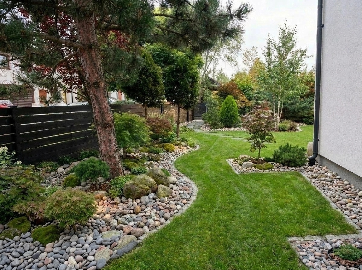 Landscape design in Scandinavian Garden style — Yard by GenRoom AI