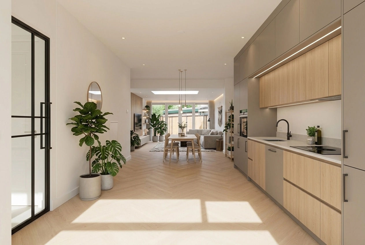 Kitchen interior in Scandinavian style — photo by GenRoom AI