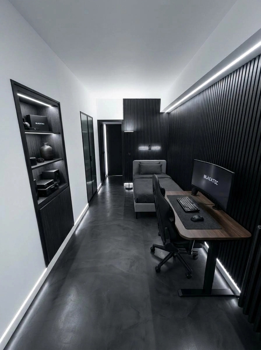 Interior design in Blacktec style — Bedroom by GenRoom AI