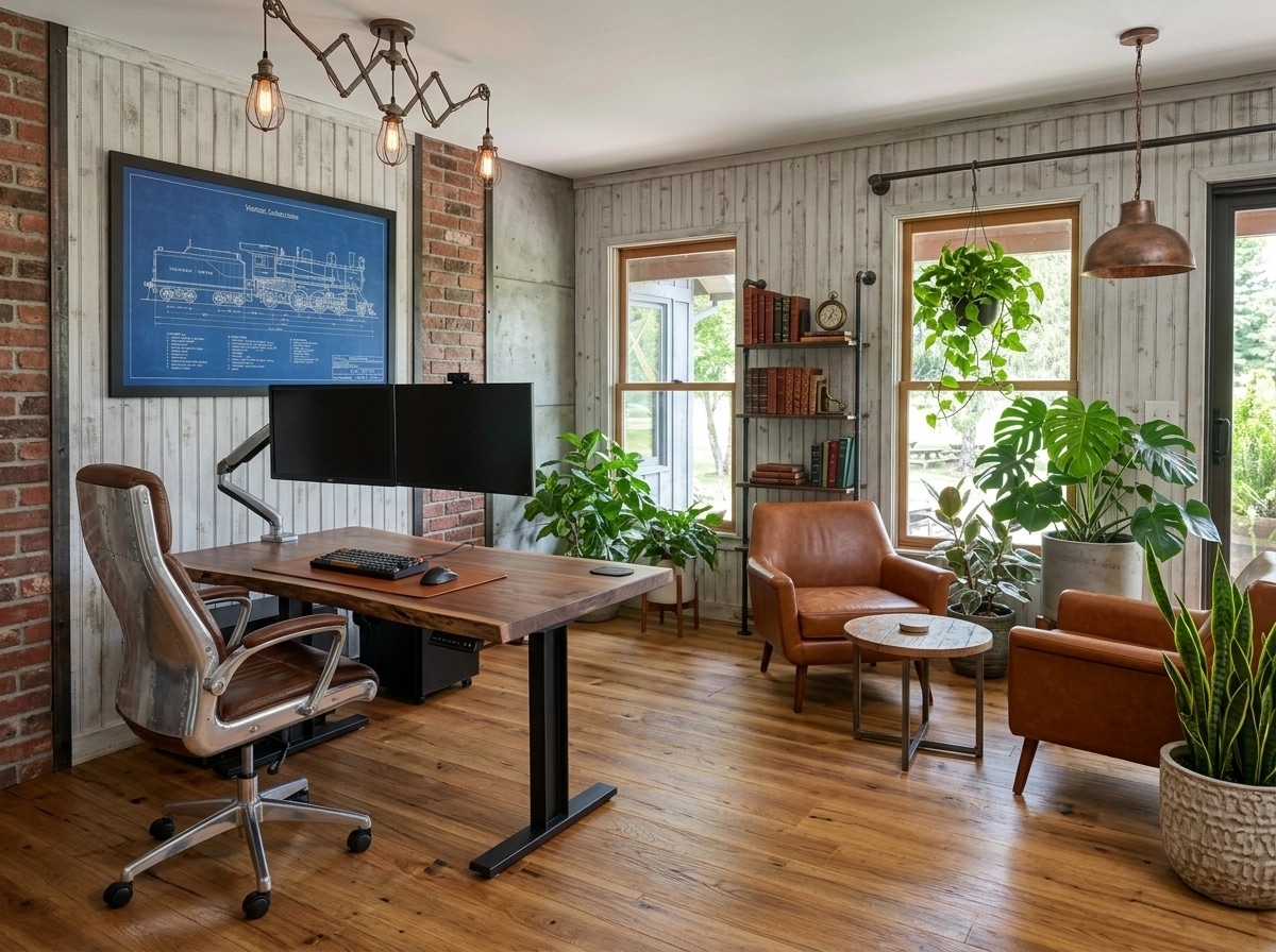 Office interior in Loft / Industrial style — photo by GenRoom AI