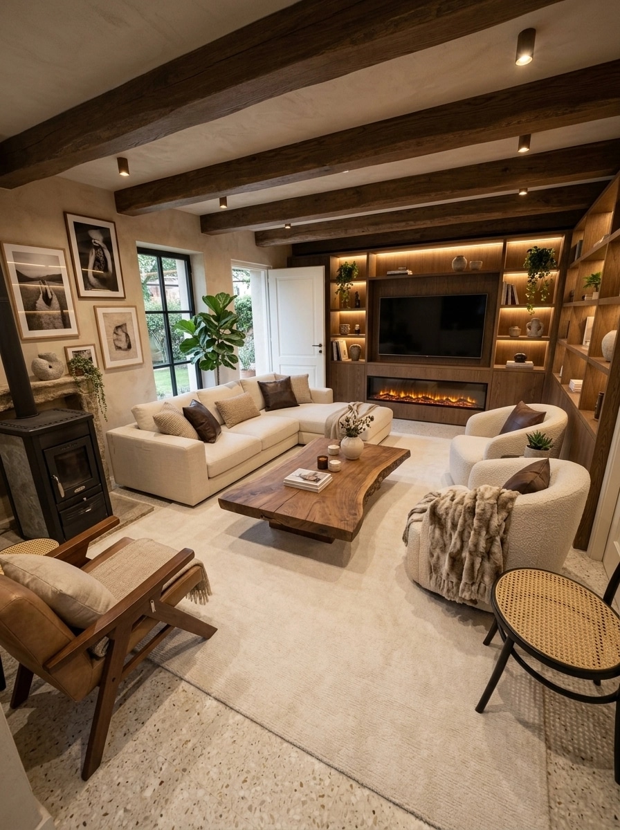Interior design in Rustic style — Living Room by GenRoom AI