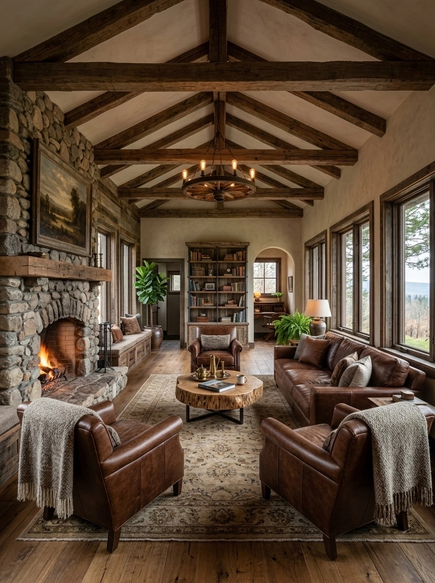 Interior design in Rustic style — Living Room by GenRoom AI