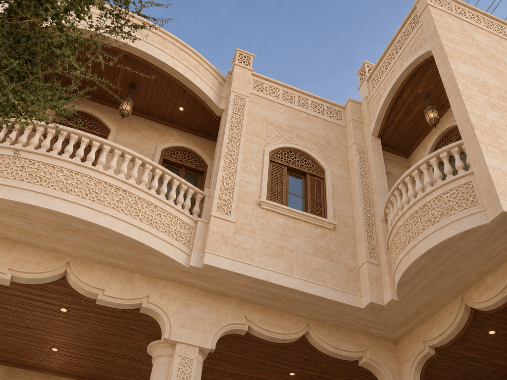 Facade design in Arabian Facade style — photo by GenRoom AI
