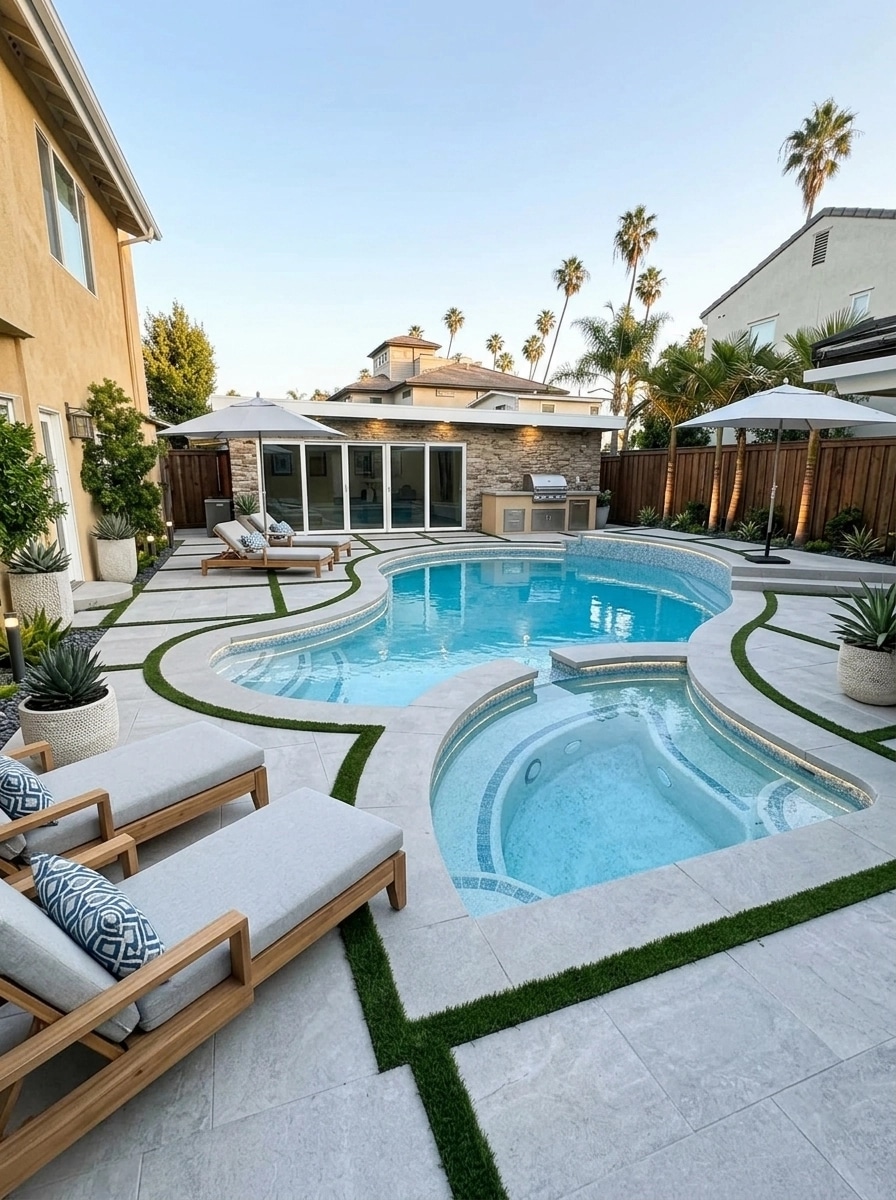 Design paysager en style Contemporary Yard — Jardin par GenRoom AI