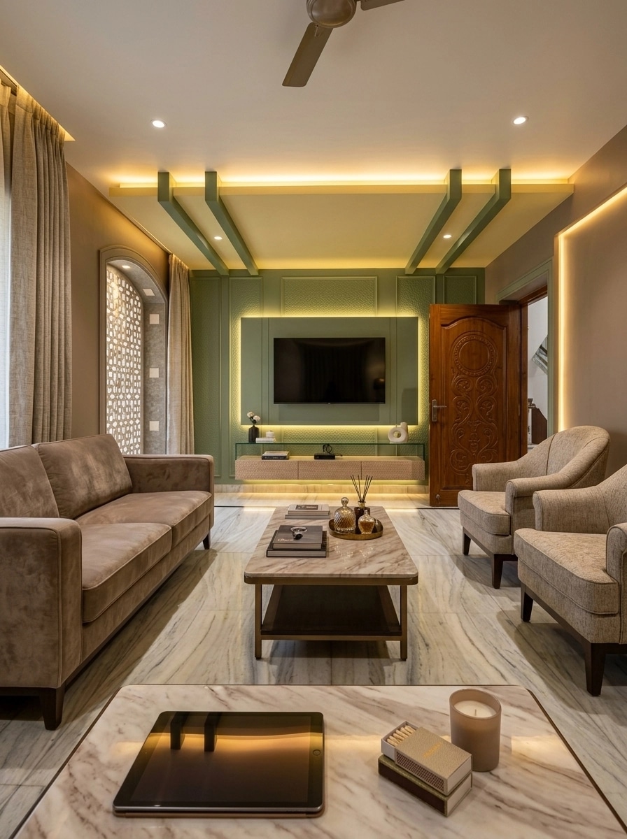 Transitional Living Room design — interior photo by GenRoom AI