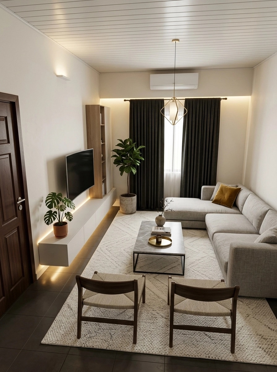 Minimalism Living Room design — interior photo by GenRoom AI