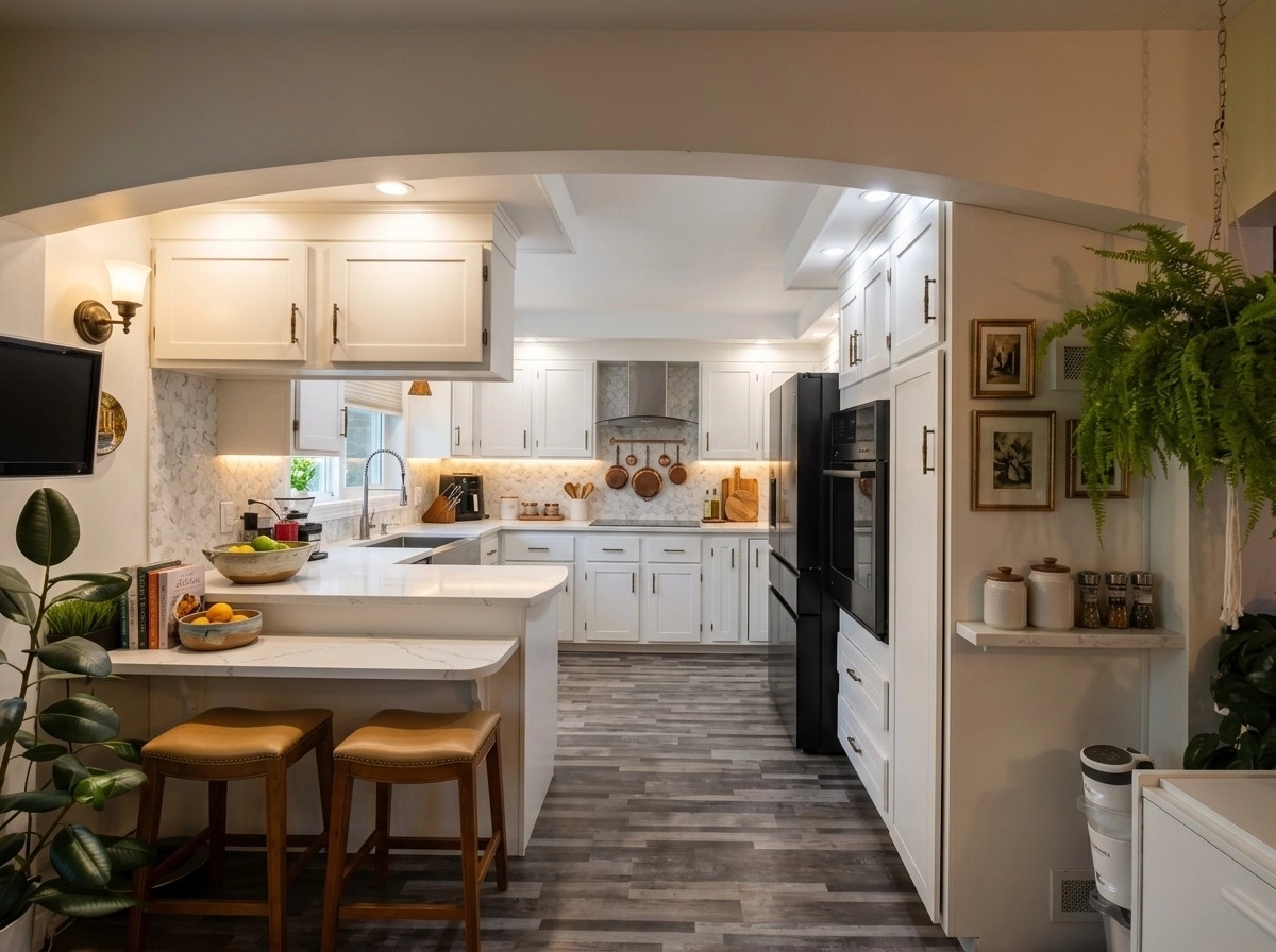 Kitchen interior in Transitional style — photo by GenRoom AI