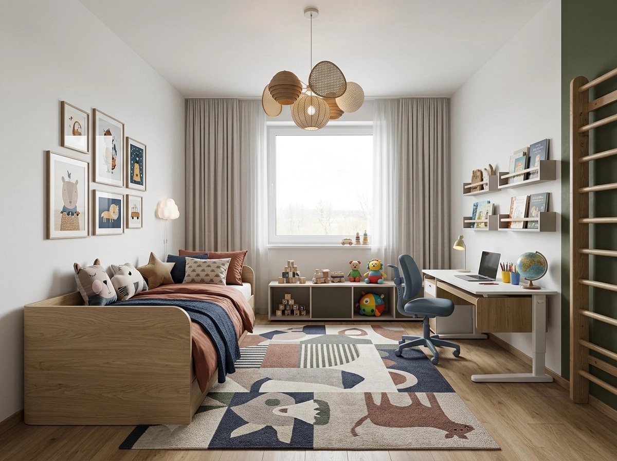 Contemporary Kids Room design — interior photo by GenRoom AI